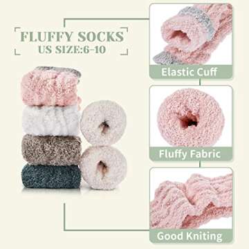 Trifabricy Women's Fuzzy Socks - Cozy, Stylish Winter Wear