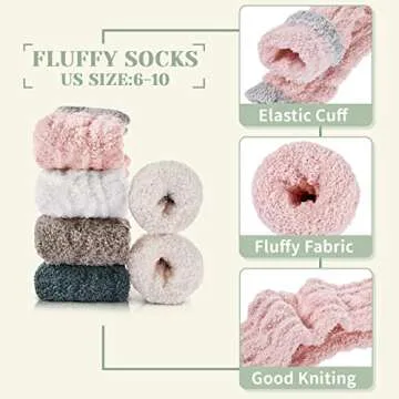 Trifabricy Women's Fuzzy Socks - Cozy, Stylish Winter Wear