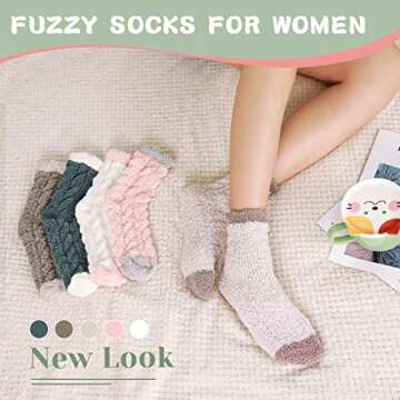 Trifabricy Women's Fuzzy Socks - Cozy, Stylish Winter Wear