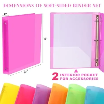 Fulmoon 6 Assorted Color Binders - Flexible and Durable