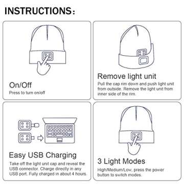 LED Beanie with Light | Rechargeable Winter Hat for All