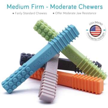 Sensory Chew Stick Toys (5 Pack) - Ideal for ADHD & Autism, Extra Tough Chew Tools
