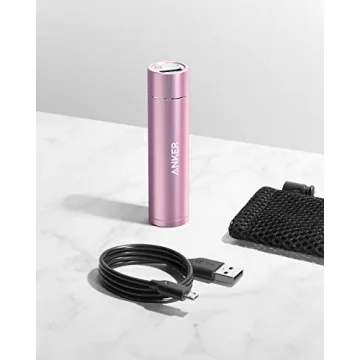Anker PowerCore+ mini 3350mAh Lipstick-Sized Portable Charger (3rd Generation, Premium Aluminum Power Bank) One of the Most Compact External Batteries, Uses Premium Cells