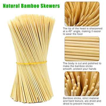 Hysagtek 400 Pcs Eco-Friendly Bamboo Skewers for Events