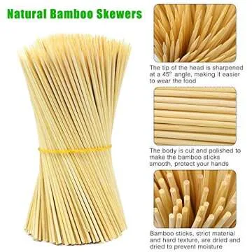 Hysagtek 400 Pcs Eco-Friendly Bamboo Skewers for Events