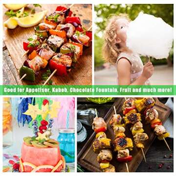 Hysagtek 400 Pcs Eco-Friendly Bamboo Skewers for Events