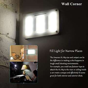 Aputure Amaran AL-M9 LED Light Built in Battery Pockable Mini TLCI/CRI 95+ On-Camera Video Lights 9pcs SMD Lighting for DSLR Camera