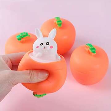 Carrot Rabbit Squeeze Toy Set for Kids Stress Relief