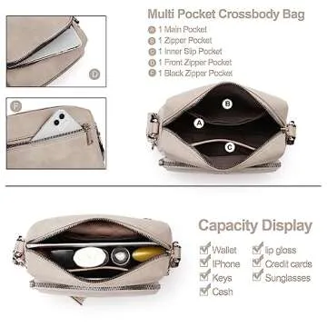 CLUCI Small Crossbody Purses for Women Trendy, Vegan Leather Women's Crossbody Handbags with Adjustable Wide Strap