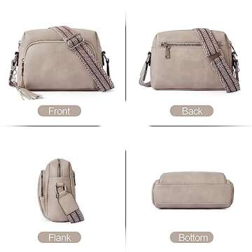 CLUCI Small Crossbody Purses for Women Trendy, Vegan Leather Women's Crossbody Handbags with Adjustable Wide Strap