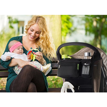 Ethan & Emma Stroller Organizer - Insulated Cup Holders & More
