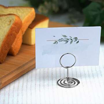 Jofefe 20pcs Mini Place Card Holders, Cute Table Number Holders, Classy Table Card Holder Table Pict...