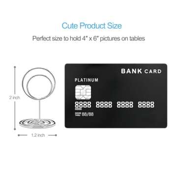 Jofefe 20pcs Mini Place Card Holders, Cute Table Number Holders, Classy Table Card Holder Table Picture Stands, Elegant Wire Photo Holder Menu Memo Clips, Idea for Wedding, Anniversary Party（Silver