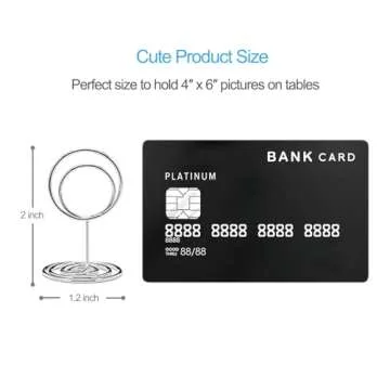 Jofefe 20pcs Mini Place Card Holders, Cute Table Number Holders, Classy Table Card Holder Table Picture Stands, Elegant Wire Photo Holder Menu Memo Clips, Idea for Wedding, Anniversary Party（Silver