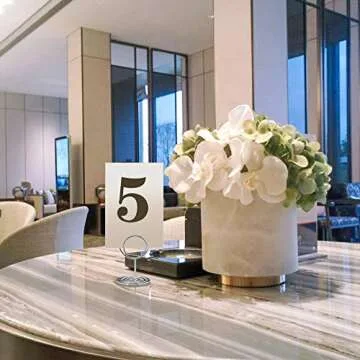 Jofefe 20pcs Mini Place Card Holders, Cute Table Number Holders, Classy Table Card Holder Table Picture Stands, Elegant Wire Photo Holder Menu Memo Clips, Idea for Wedding, Anniversary Party（Silver