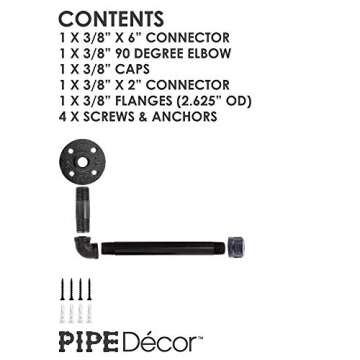 Rustic Industrial Pipe Toilet Paper Holder by Pipe Decor, Heavy Duty DIY Style, Wall Mounted Kit, Modern Chic Electroplated Black Iron Finish, Commercial Grade Metal, Slide TP Roller, Oil + Rust Free