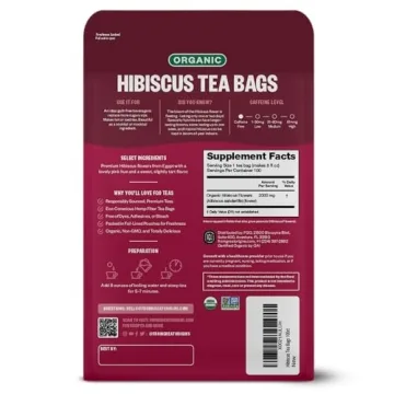 Organic Hibiscus Tea Bags - 100 Count Eco-Friendly