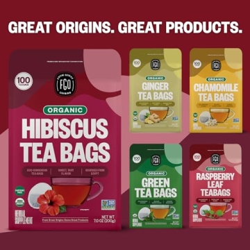 Organic Hibiscus Tea Bags - 100 Count Eco-Friendly