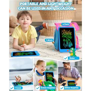 KOKODI LCD Writing Tablet for Kids 10 Inch, Kids Toys for 3 4 5 6 7 8 Years Old Boys and Girls, Colorful Doodle Board, Gift for Toddler Age 3-12 Years, Memo Board, Drawing Pad with Pen
