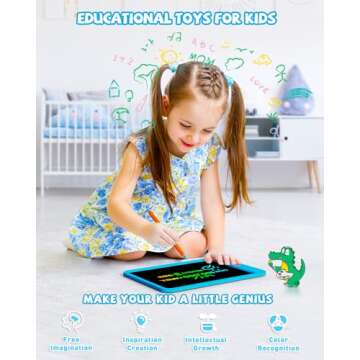 KOKODI LCD Writing Tablet for Kids 10 Inch, Kids Toys for 3 4 5 6 7 8 Years Old Boys and Girls, Colorful Doodle Board, Gift for Toddler Age 3-12 Years, Memo Board, Drawing Pad with Pen