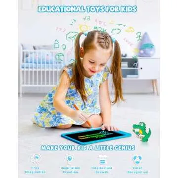 KOKODI LCD Writing Tablet for Kids 10 Inch, Kids Toys for 3 4 5 6 7 8 Years Old Boys and Girls, Colorful Doodle Board, Gift for Toddler Age 3-12 Years, Memo Board, Drawing Pad with Pen
