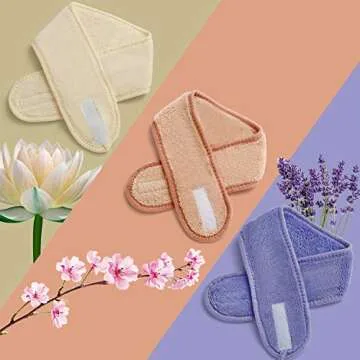 Adjustable Spa Facial Headband – 3 Pack for Beauty Routines