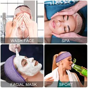 Adjustable Spa Facial Headband – 3 Pack for Beauty Routines