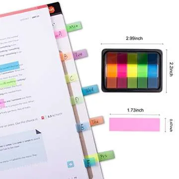 Golcellia 300 Pcs Transparent Sticky Tabs - Vibrant Page Markers and Labels