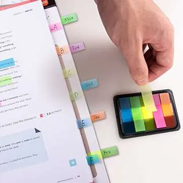 Golcellia 300 Pcs Transparent Sticky Tabs for Organization