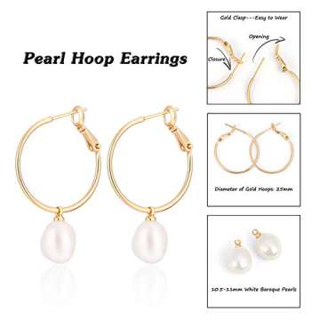 PEARLADA Gold Huggie Hoop Earrings for Women Elegant Jewelry