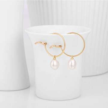 PEARLADA Gold Huggie Hoop Earrings for Women Elegant Jewelry