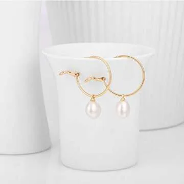 PEARLADA Gold Huggie Hoop Earrings for Women Elegant Jewelry