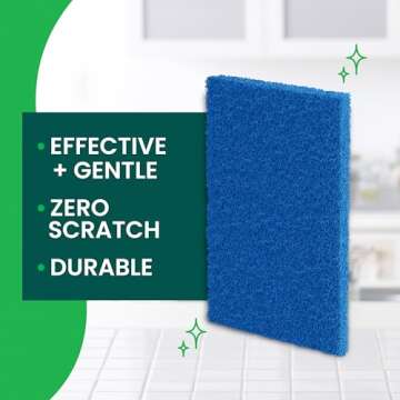 Scotch-Brite Non-Scratch Scour Pads, Scouring Pad for Kitchen and Dish Cleaning, Best for Pots and Pans Set Non Stick, Scrub Pads for Dishes, Blue Scrub Pads, 3 Pads