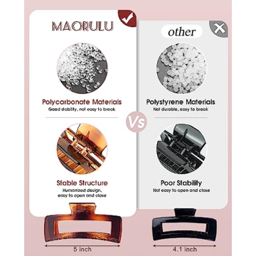 Jumbo Hair Claw Clips for Thick Long Hair, 4 Pack