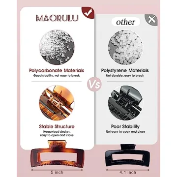 Jumbo Hair Claw Clips for Thick Long Hair, 4 Pack