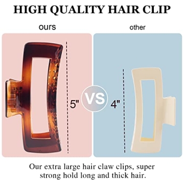 Jumbo Hair Claw Clips for Thick Long Hair, 4 Pack