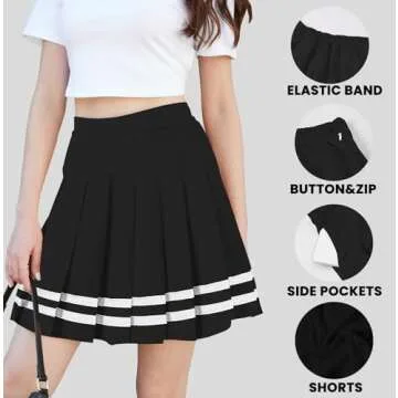 Stylish Girls Pleated Cheer Skirt Skort for Ages 10-11
