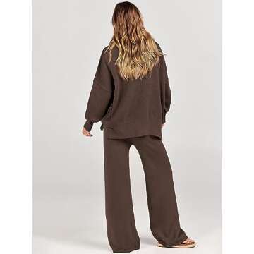 Cozy ANRABESS Women’s 2 Piece Knit Sweater & Pants Set