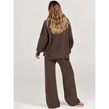 Cozy ANRABESS Women’s 2 Piece Knit Sweater & Pants Set