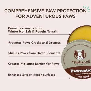 Natural Dog Company PawTection Balm for Dogs (1 oz Tin) All-Natural, Lick-Safe Dog Paw Protector, Mo...