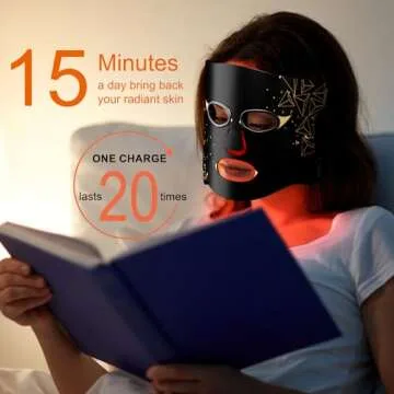 brori LED Face Mask - 7 Colors Red Blue Infrared Light Therapy Mask for Facial Skin Care & Treatment Device, Beauty Skincare Gifts
