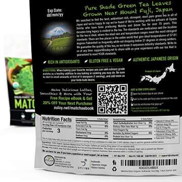 Zulay Organic Japanese Culinary Matcha Powder for Beverages