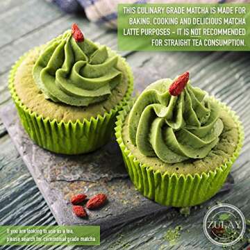 Zulay Organic Japanese Culinary Matcha Powder for Beverages