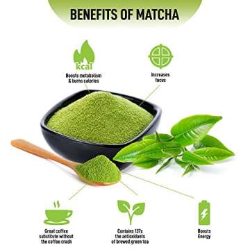 Zulay Organic Japanese Culinary Matcha Powder for Beverages