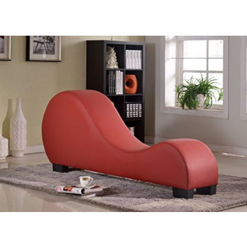 Container Furniture Direct Yoga Chaise Lounge for Stretching & Relaxation – Modern Faux Leather Cu...
