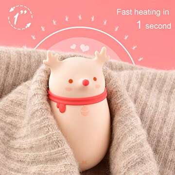 HomeLifairy 2 in 1 Hand Warmers Rechargeable,9000 mAh Larger Capacity,Electric Portable Pocket Hand Warmer/Power Bank,Best Winter Gifts for Women and Kids (deer-9000mAh)