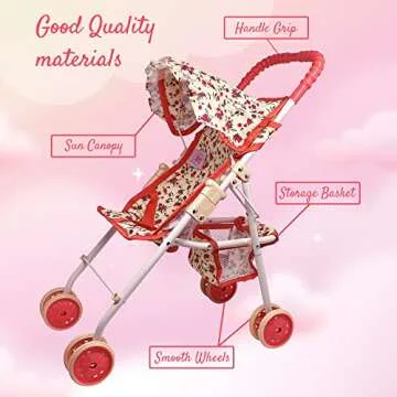 My First Baby Doll Stroller for Toddlers | Foldable & Fun