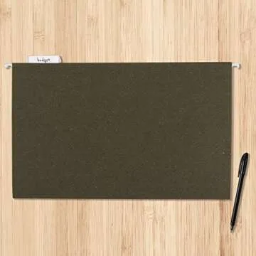 Amazon Basics Recycled Hanging Folders, Legal Size, Green, 25-pack