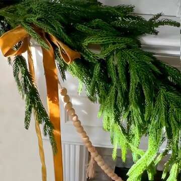 Christmas Decorations - 6 Ft Realistic Norfolk Pine Garland - Artificial Pine Greenery Garlands for ...
