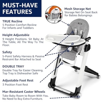 Peg Perego Siesta High Chair, Stylish & Versatile for Babies